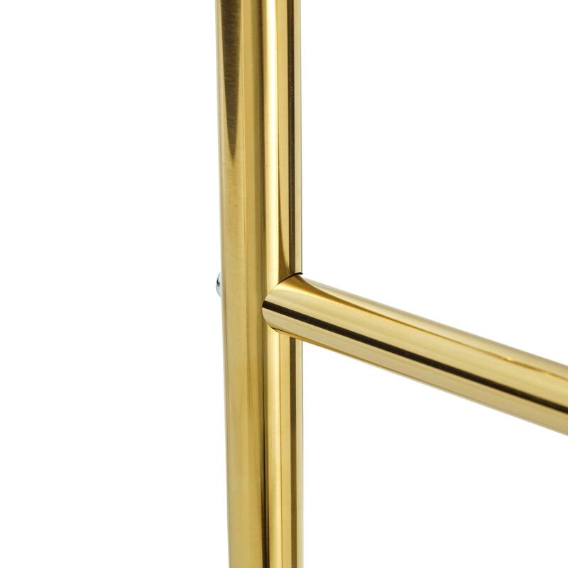 70"H Double Layer Stainless Steel Coat Rack with Wood Grain