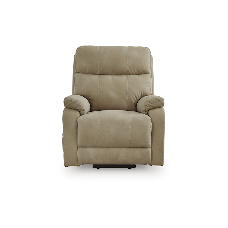 Corbin Power Lift Recliner Chair, Sand Faux Leather, Pillow Top Arms