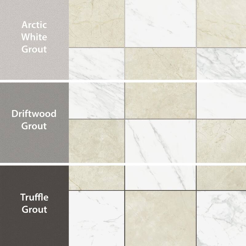 Merola Tile Reve Checker Blanc with Beige 23-1/2" x 23-1/2" Porcelain Floor and Wall Tile