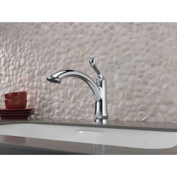 Chrome Delta Faucet Delta 1353 Dst Linden Single Handle Kitchen Faucet Touch On Kitchen Sink Faucets Kitchen Sink Faucets Stanoc Com