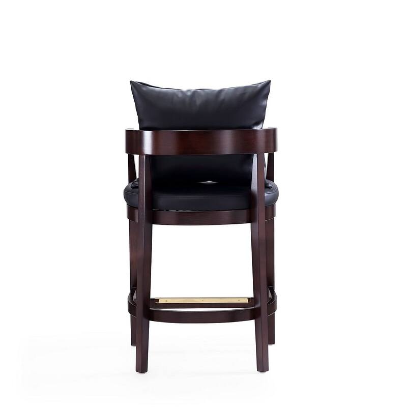 Manhattan Comfort Ritz 34 in. Dark Walnut Beech Wood Counter Height Bar Stool