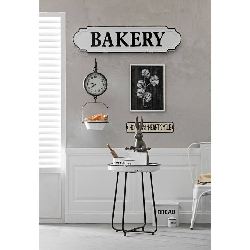 White Decorative Reproduction Scale Wall Clock