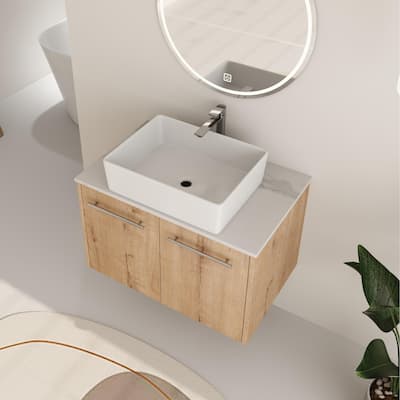 ARTCHIRLY 24"/30" Bathroom Vanity with Sink, Floating Bathroom Vanity with 2 Soft Close Doors
