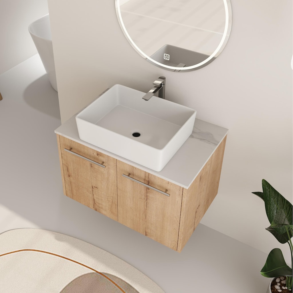 ARTCHIRLY 24"/30" Bathroom Vanity with Sink, Floating Bathroom Vanity with 2 Soft Close Doors