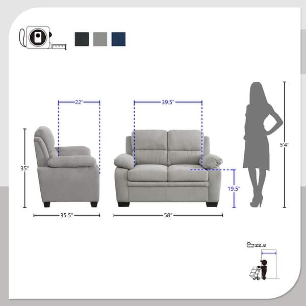 Onofre 3Piece Fabric Living Room Sofa Set Bed Bath & Beyond 32474429