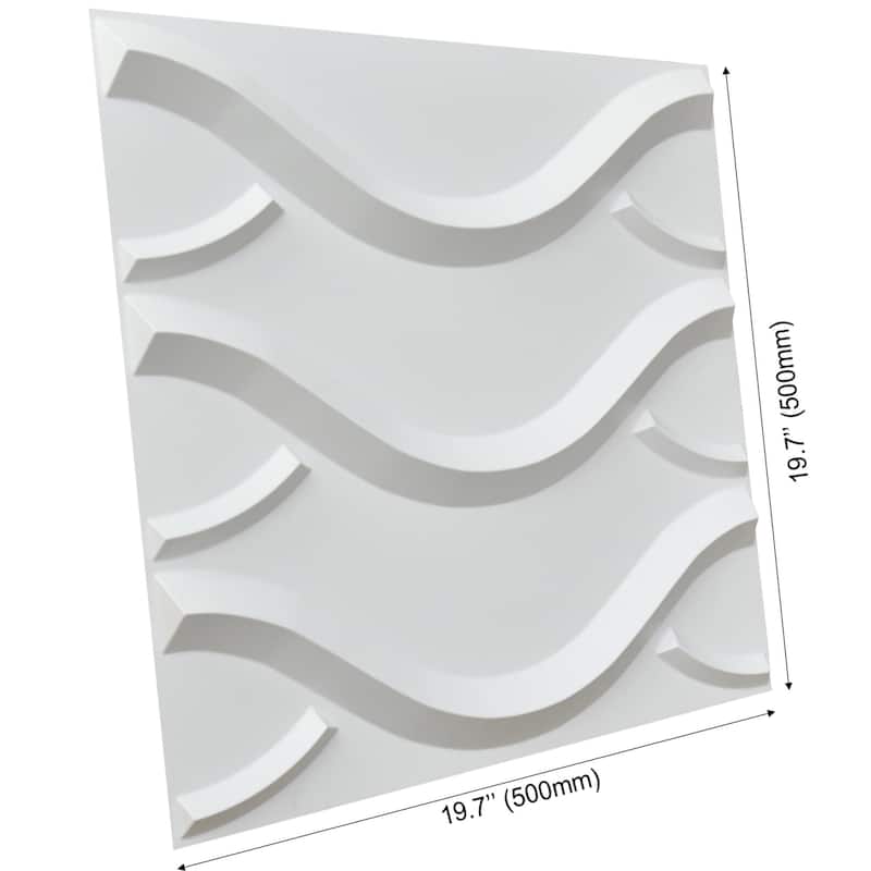 Art3d 3D Wall Panels PVC Wave Design VII (32 Sq.Ft)