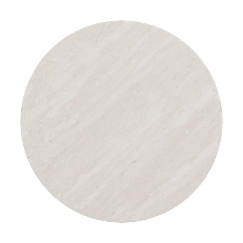 Vittoria Champagne Gold Finish End Table With White Faux Marble Top by iNSPIRE Q Bold