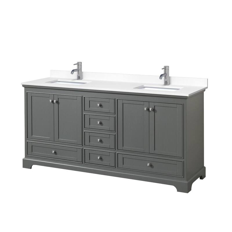Wyndham Collection Deborah 72" Free Standing Double Basin Vanity Set
