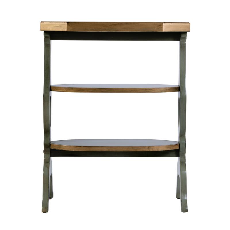Hadley 22 in. W Octagonal Wood 3 Tier Side Table