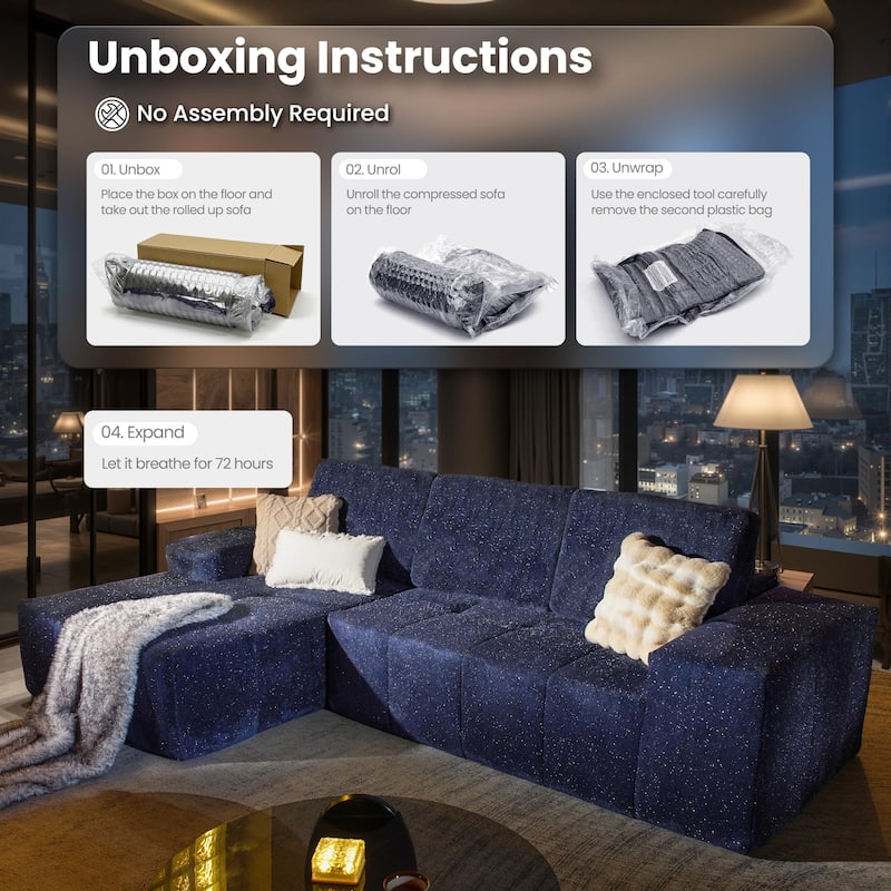 OVIOS Starry Sky Fabric Chaise Lounge Sofa