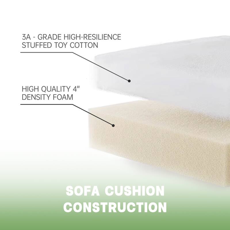 Slipcovered 4-Seater L-Shape Corduroy Sectional Sofa Couch with Armrests & 2 Big Pillows