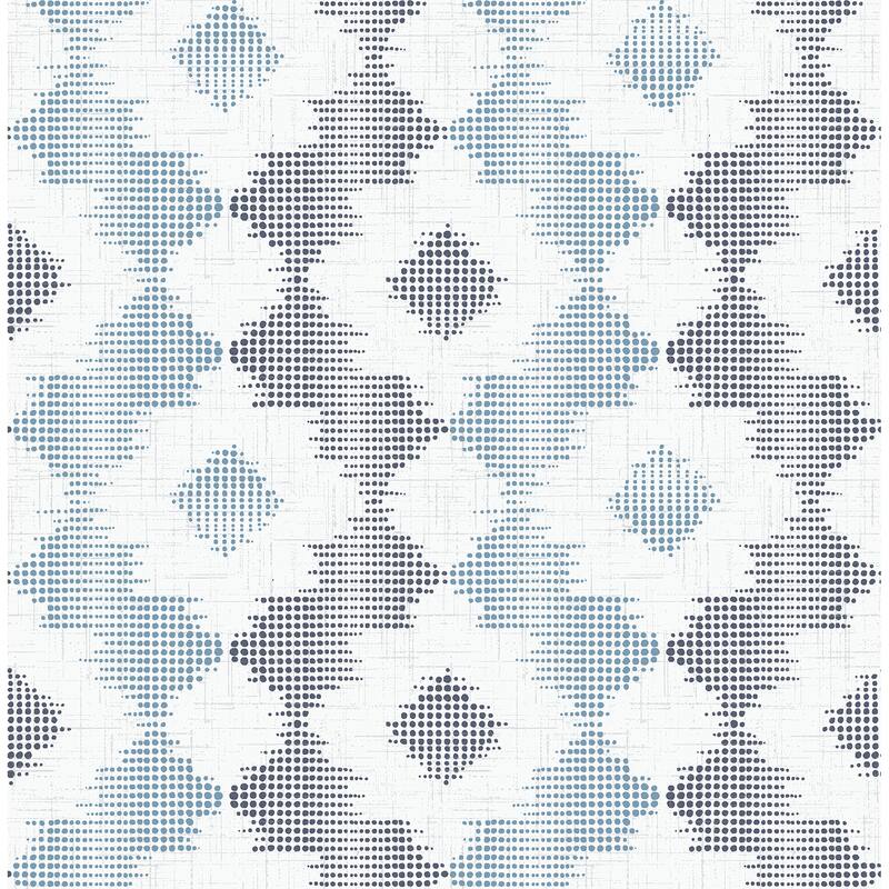 A-Street Prints Babylon Blue Abstract Floral Wallpaper