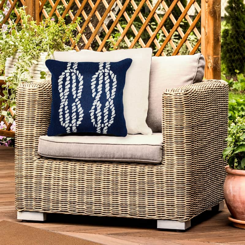 Liora Manne Frontporch Ropes Indoor/Outdoor Pillow Navy 18" Square