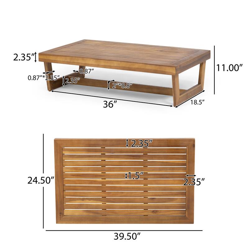 Sherwood Outdoor Acacia Wood Coffee Table by Christopher Knight Home