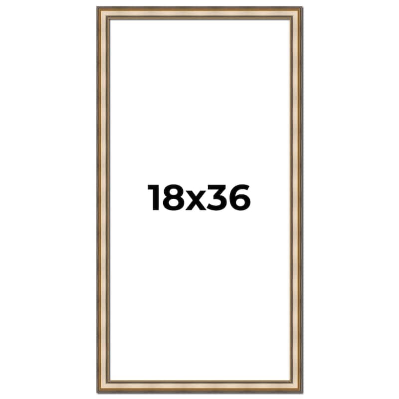 18x36 Frame Gold Solid Wood Shadow Box Width 1.5 Inches | Interior Frame Depth 2 3/8 Inches