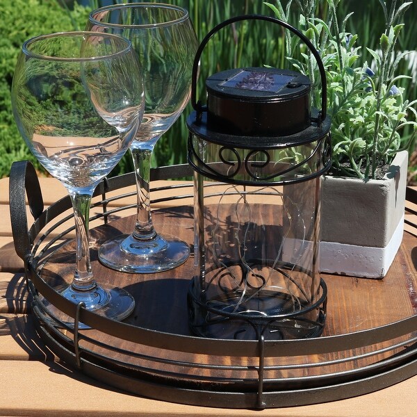 Shop Sunnydaze Outdoor Scroll Design Solar Lantern with 10 ...