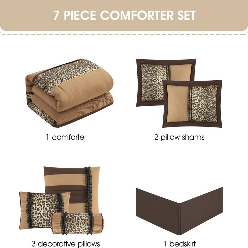 Nanshing Leopard Print 7-Piece Comforter Set