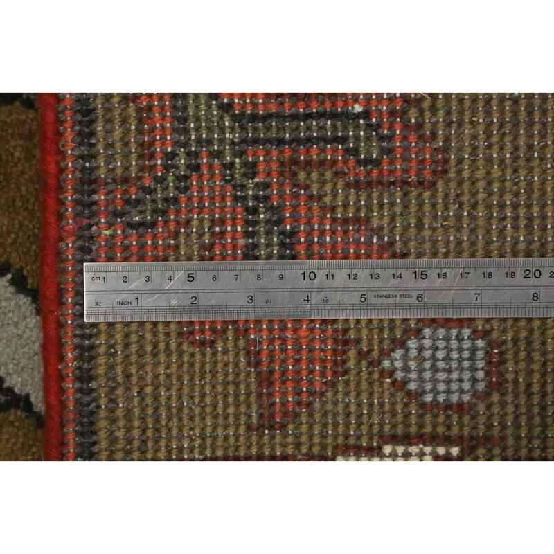 Hand Knotted Oriental 100% Wool Carpet Traditional All-Over Green Ziegler Area Rug - 9' 11'' X 7' 10''