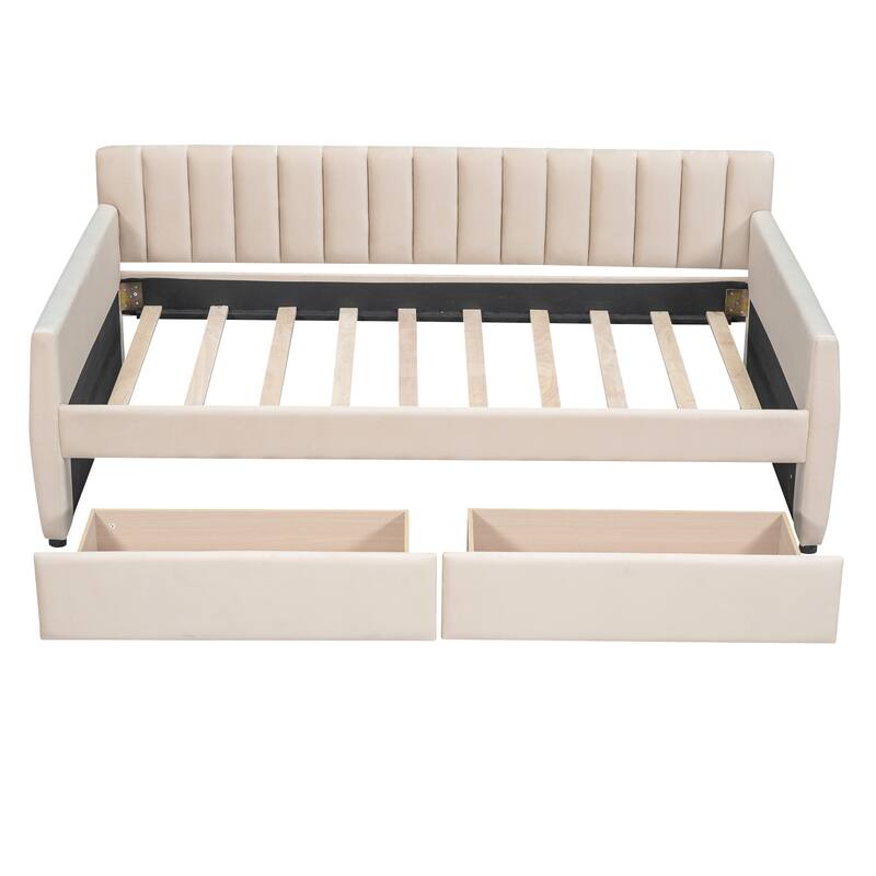 Twin Size Upholstered daybed with Drawers