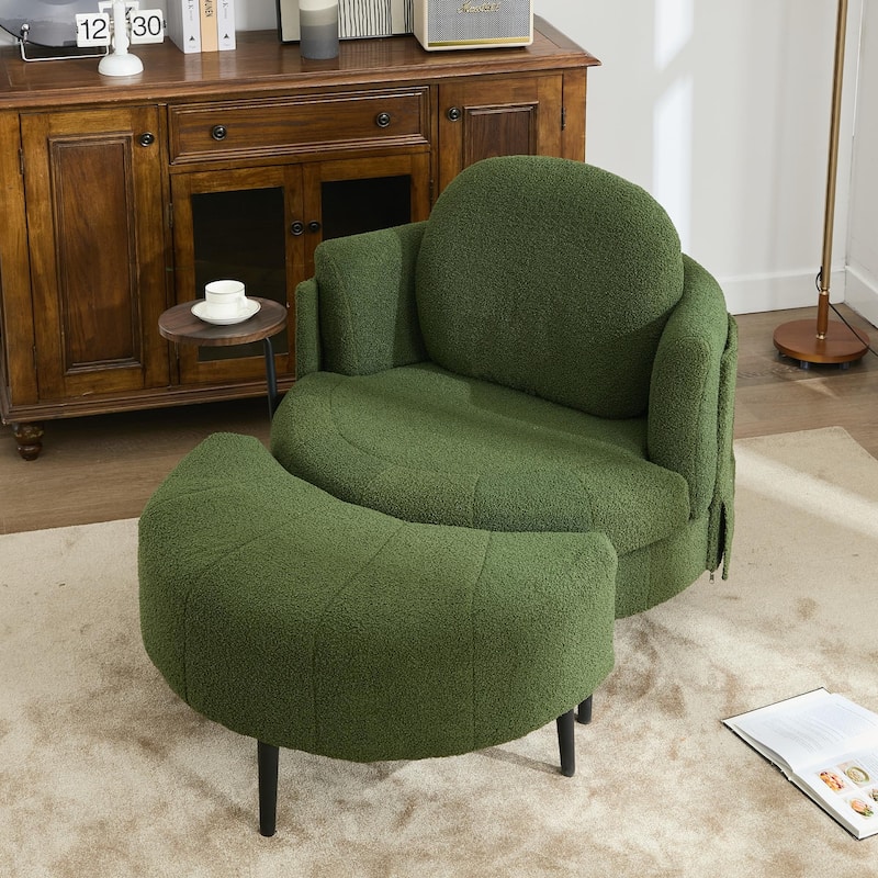 Single Sofa Chair With Footstool