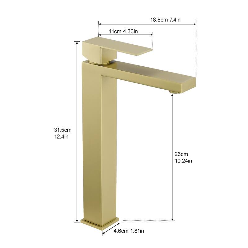 Topcraft Stainless Steel Single Handle Bathroom Sink Faucet