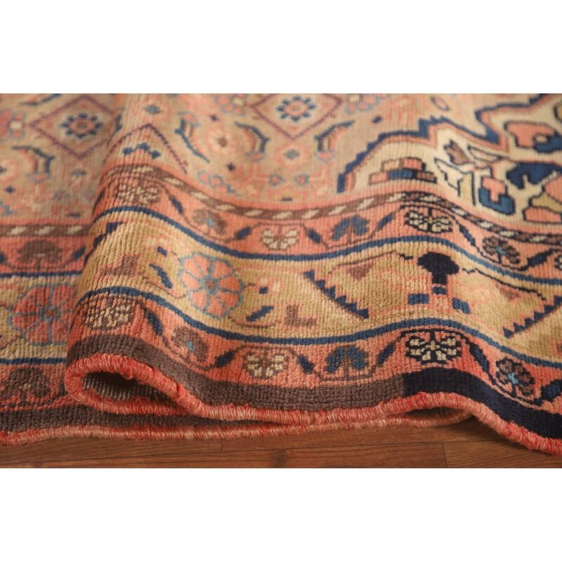 All-Over Mahal Persian Vintage Runner Rug Hand-Knotted Wool Carpet - 3'9" x 13'4"