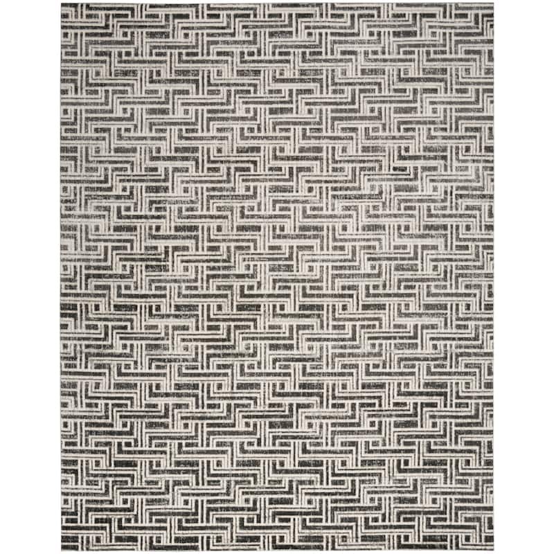 Nourison Serenity Home Indoor Geometric Area Rug - 9' x 12' - Grey/Ivory - Rectangle