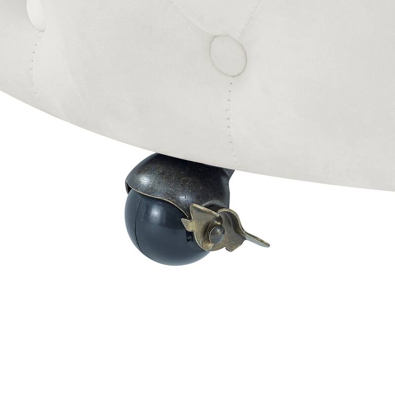 Roomfitters Velvet Swivel Chair with Tufted Button Design, Round Accent Chair with 3 Pillows and Wheels, Lounge Seating