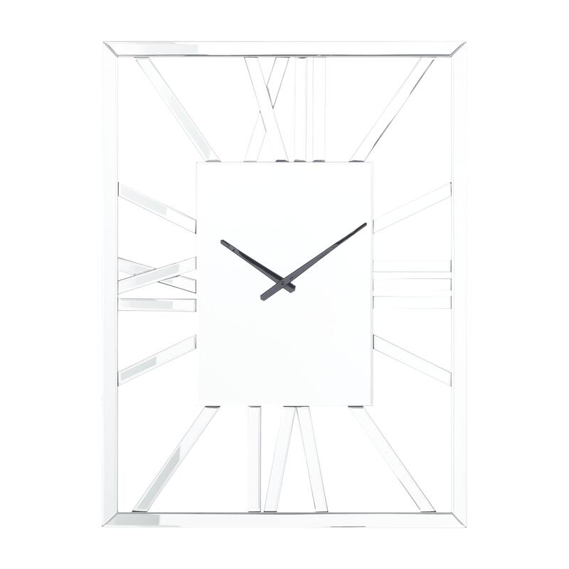 Glass Decorative Wall Clock - Silver - Roche River Decor - Silver