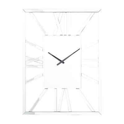 Glass Decorative Wall Clock - Silver - Roche River Decor