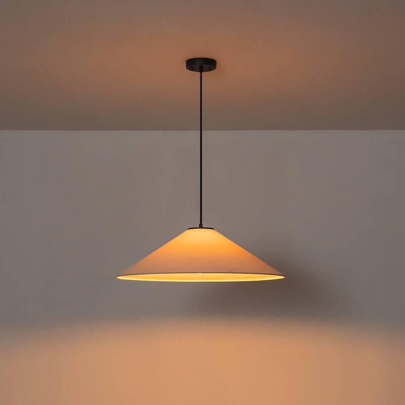 1-Light Modern Fabric Single Cone Pendant