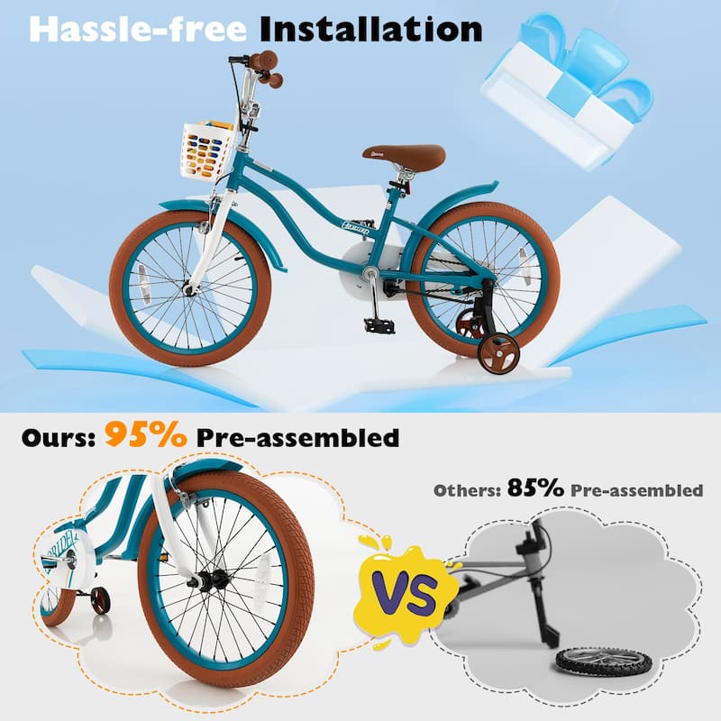18'' Children Bicycle with Front Handbrake and Rear Coaster Brake