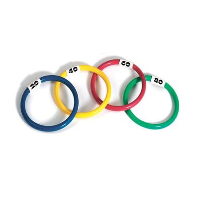 Set of 4 Vibrantly Colored Dive Ring Swimming Pool Toys 5.75" - N/A