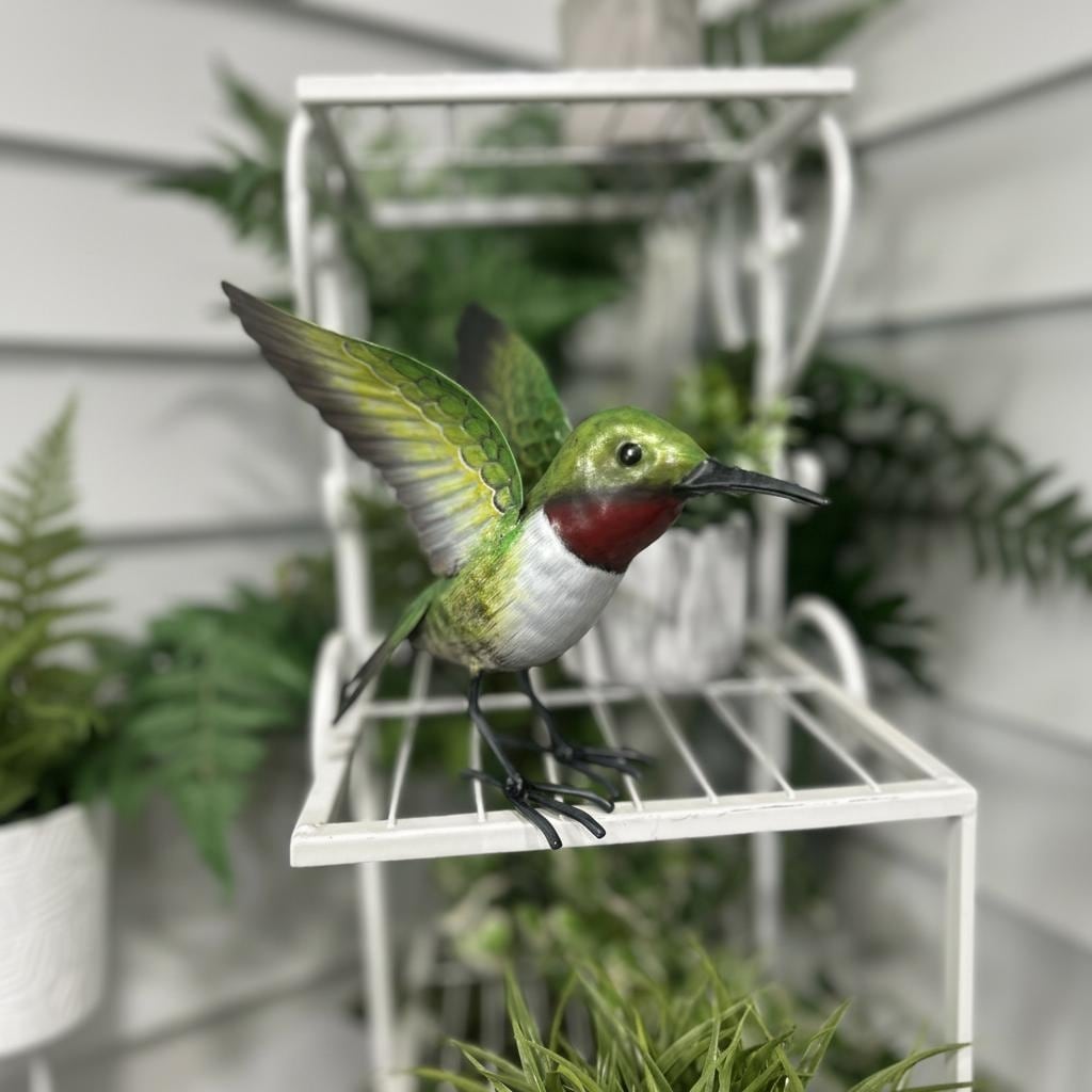 Hi-Line Metal Humming Bird Statue