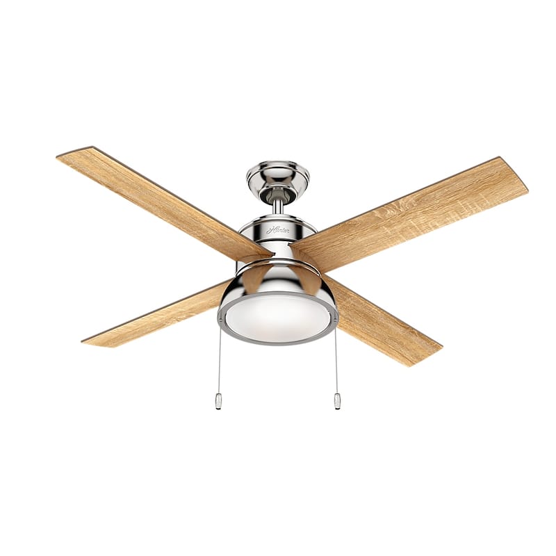 Hunter 52" Loki Ceiling Fan with LED Light Kit and Pull Chain - Transitional, Modern-Contemporary