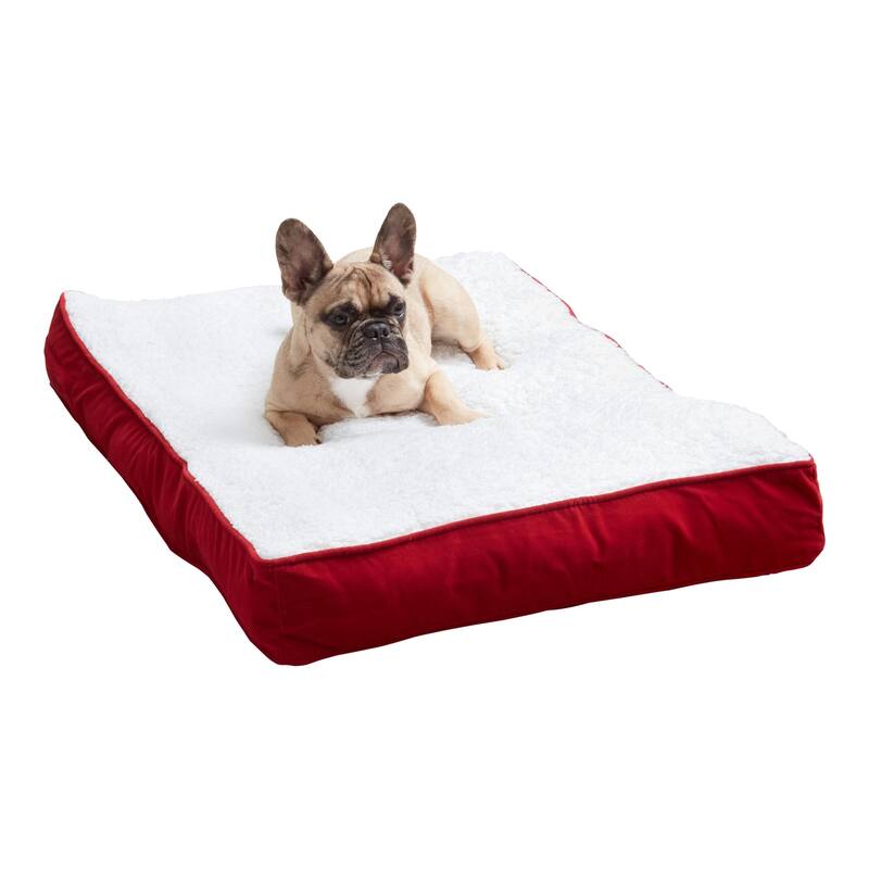 Daisy Deluxe Supportive Pillow Dog Bed - Small(36"x24") - Crimson