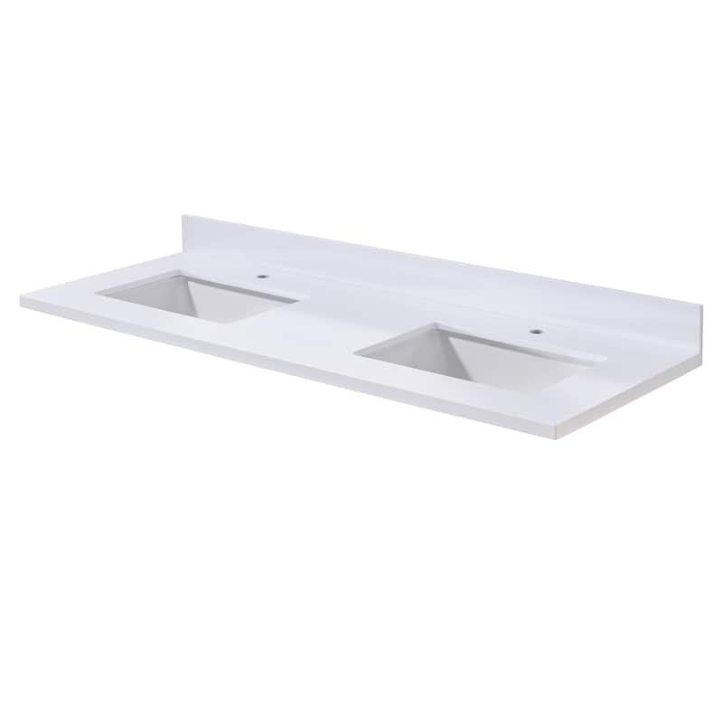 Altair Caorle Bathroom Vanity Countertop in Snow White Finish Without Cabinet