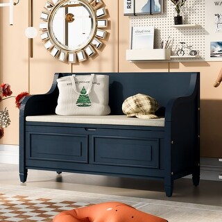 Rustic Entryway Bench Wood Storage Bench with Hidden Compartments ...