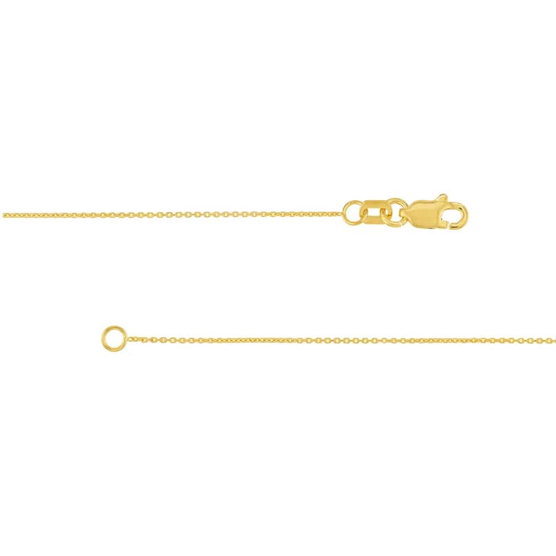 Curata 18k Yellow Gold 0.7mm Cable Chain Necklace (Lobster)