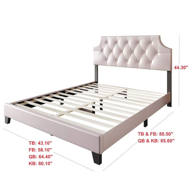 Clayfell Mexico Tufted Upholstered Platform Bed