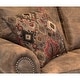 preview thumbnail 4 of 4, Made in USA Rancho Rustic Brown Buckskin Fabric Sofa and Two Chairs Set