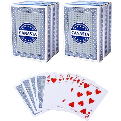 GSE™ 6-Deck Canasta Playing Cards with Point Values, Included Canasta and Hand & Foot Card Game Rules