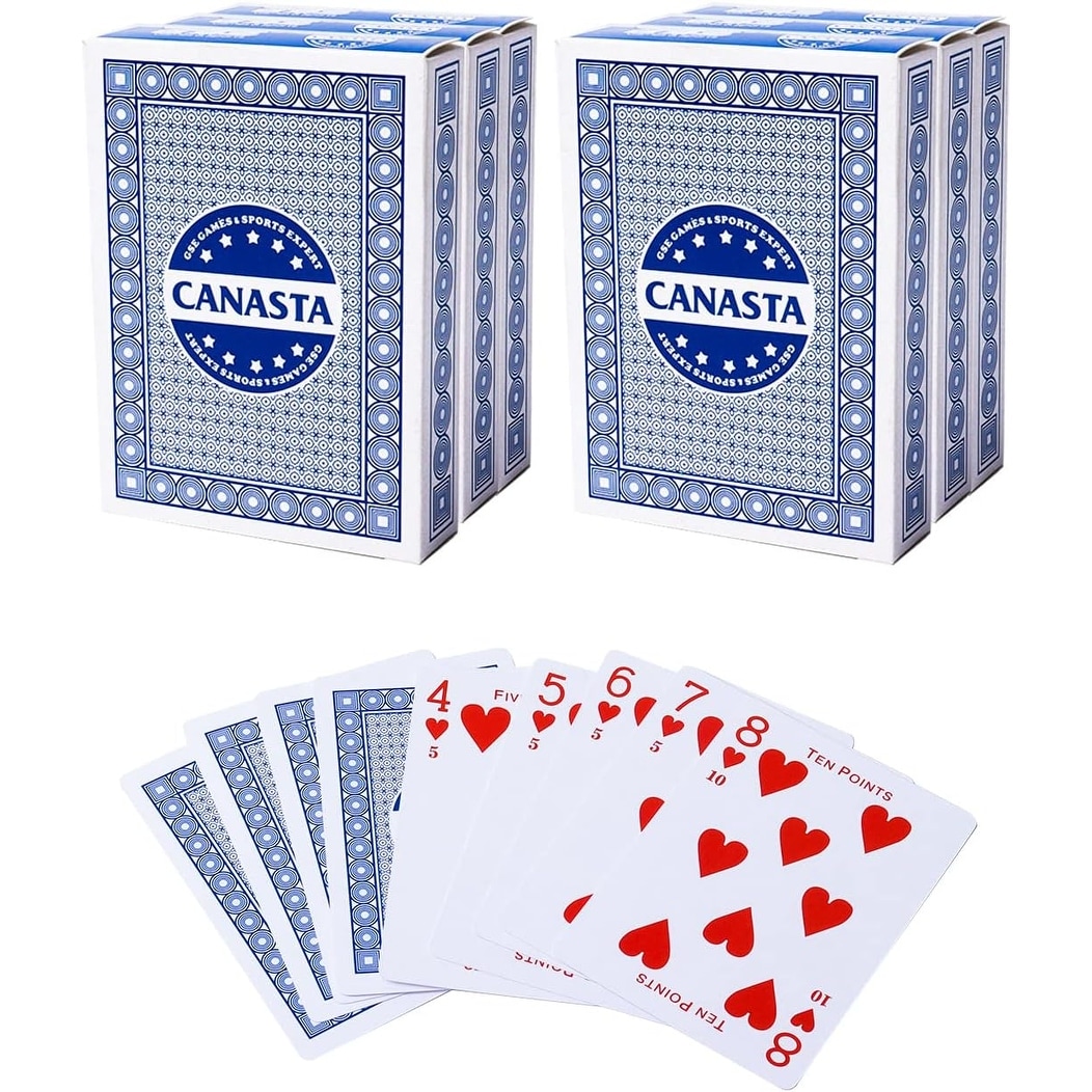 GSE™ 6-Deck Canasta Playing Cards with Point Values, Included Canasta and Hand & Foot Card Game Rules