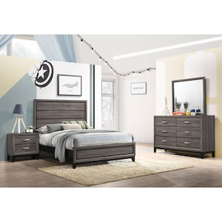 Watson Transitional Panel Grey Oak Bedroom Set
