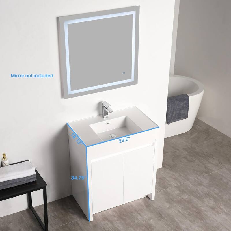 Blossom 48" All Wood Freestanding Bathroom Vanity with Acrylic Sink