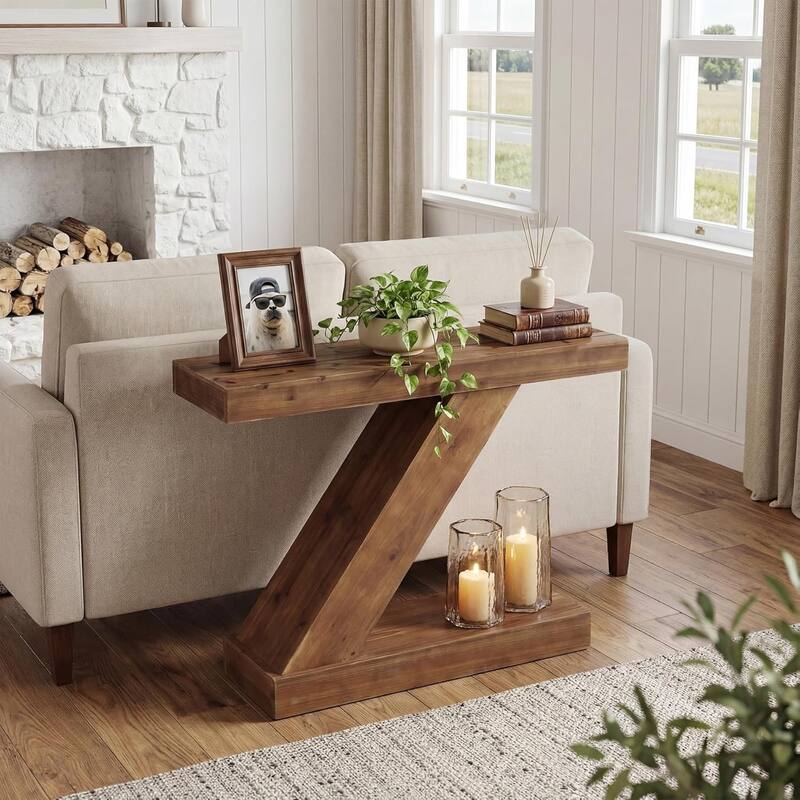 41.3" Console Table, Small Sofa Entryway Accent Table, Hallway Behind Sofa Table - 41.3" L × 11.8" W × 31.8" H