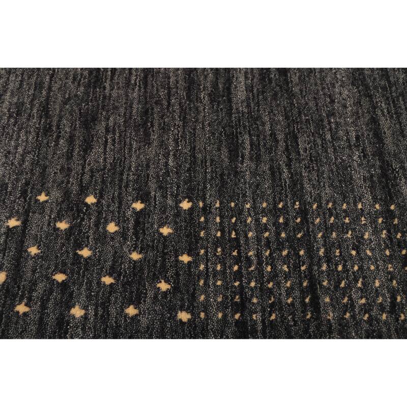ECARPETGALLERY Hand Loomed Kashkuli Gabbeh Dark Grey Wool Rug - 9'1 x 11'8