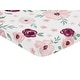 preview thumbnail 2 of 4, Burgundy Pink Watercolor Floral Baby Girl Fitted Mini Portable Crib Sheet - Blush Maroon Rose Green Shabby Chic Flower Farmhouse