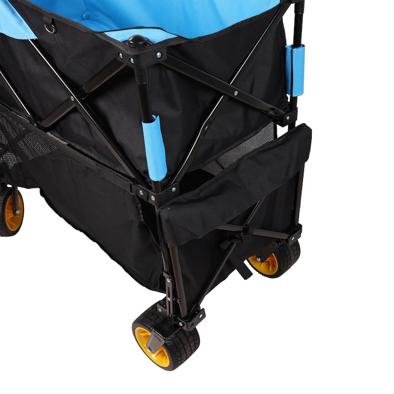 Extra Long Extender Folding Wagon Cart, Garden Shopping Beach Cart