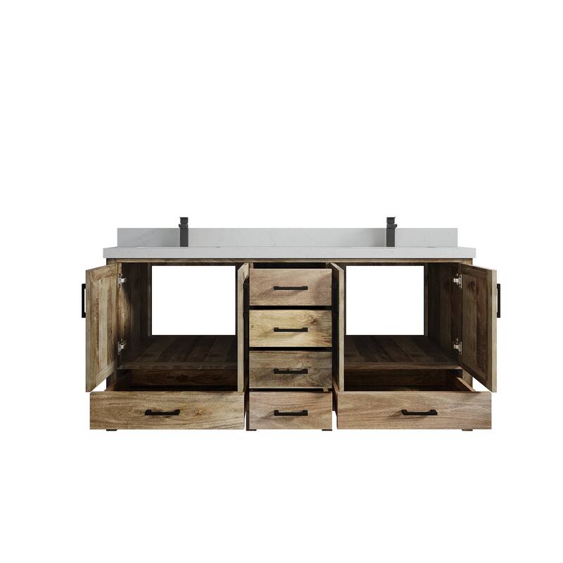 Willow Collections 72 in. W x 22 in. D Malibu Mango Double Sink Bathroom Vanity with Countertop